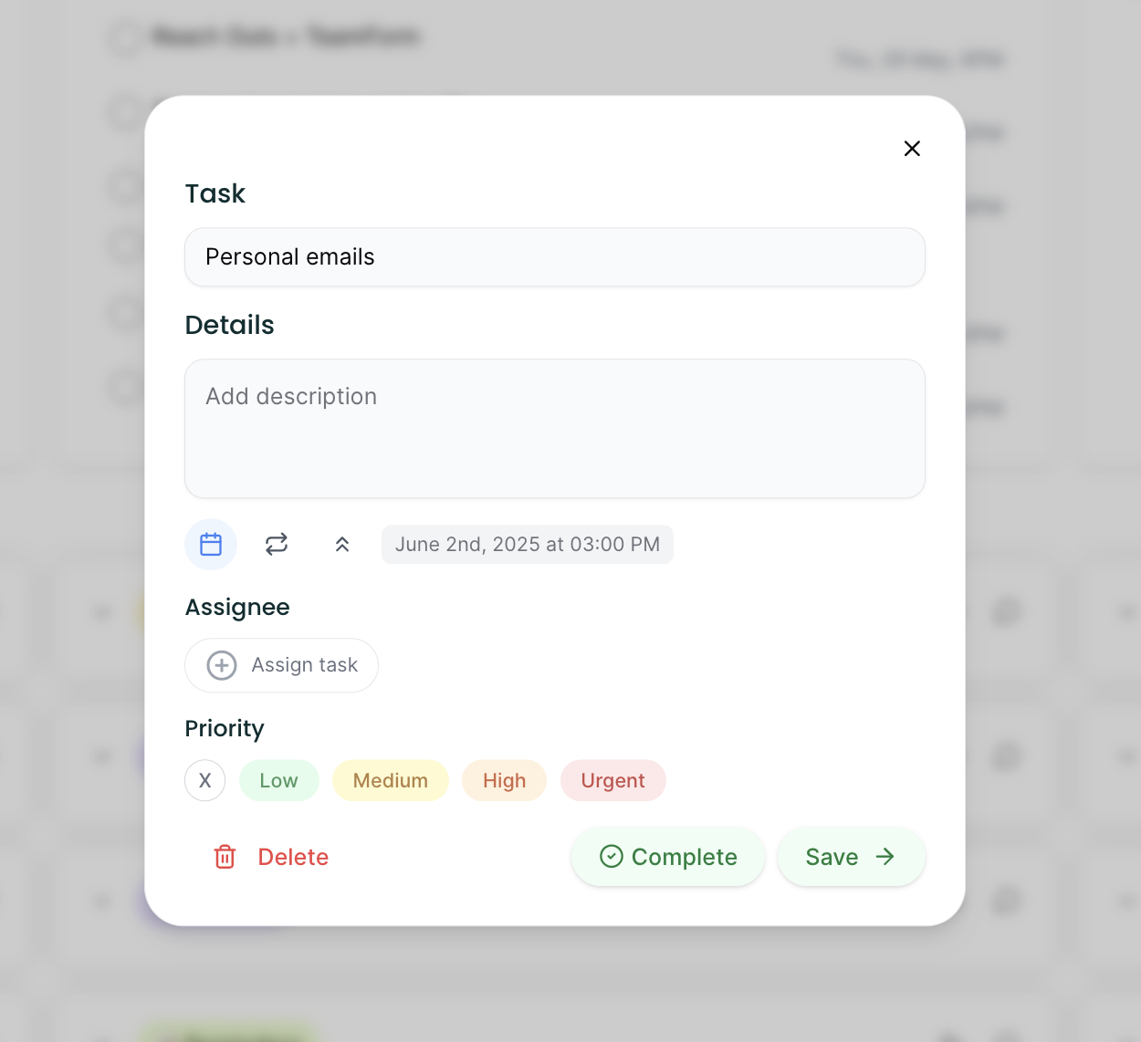 Inviting collaborators through task interface